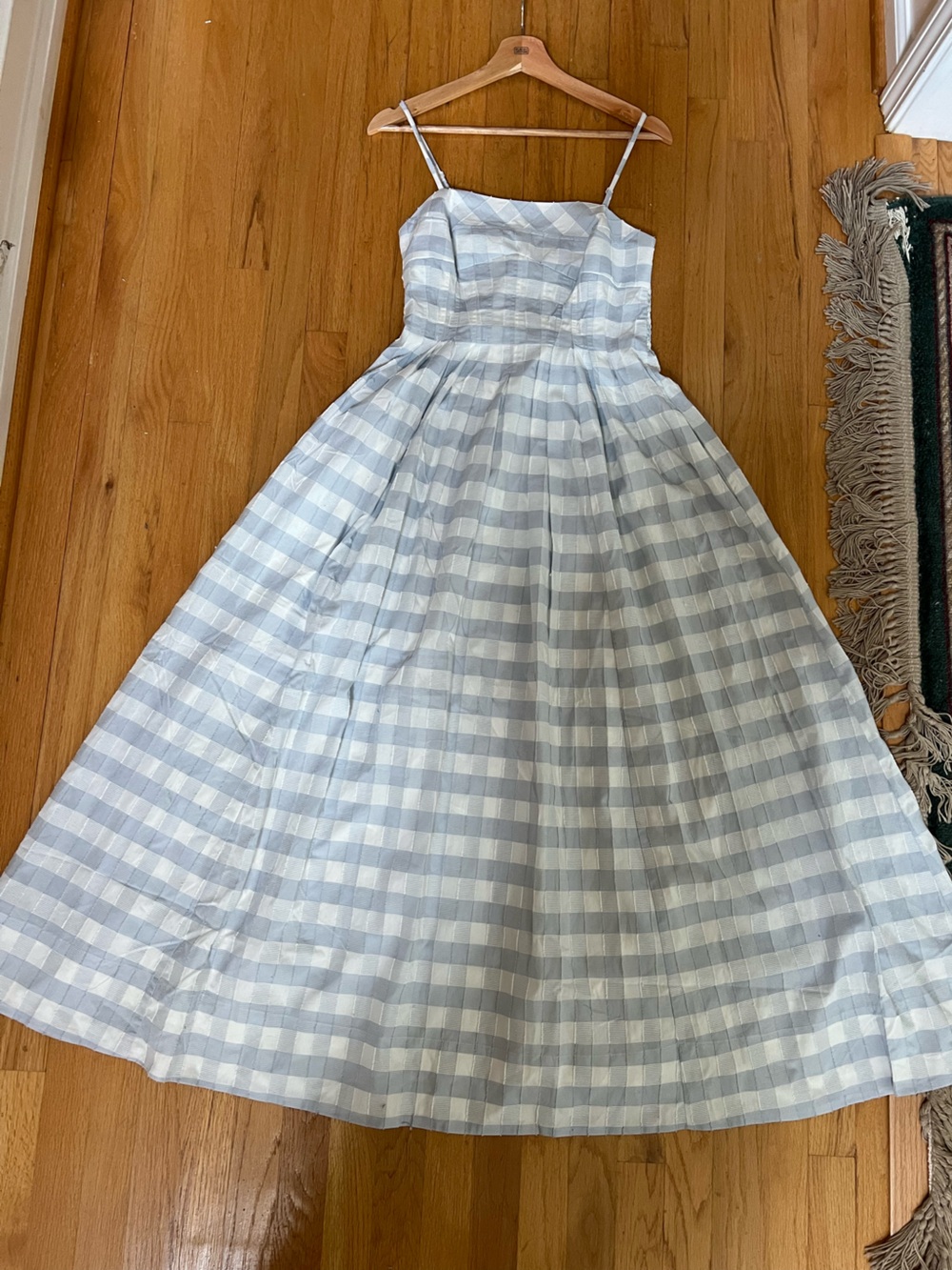 Caroline Constas Blue and White Gingham Sundress